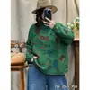 Suéter Casual de Cuello Alto Medio para Mujer, Colección Otoño 2026, Estampado Floral, Suéter de Punto Holgado tipo Pulóver, Suéter de Estilo Relajado