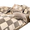 Juego de Invierno de Tres Piezas de Franela de Terciopelo de Leche Cálido Espesado Funda de Edredón de Cuatro Piezas Terciopelo Coral Franela Doble Individual Dormitorio