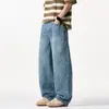 2026 Verano Nuevo Estilo Hombres Sueltos Pierna Recta Americano Moderno Retro Lavado Casual Jeans