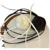 Colar com Pingente de Camélia em Cetim Suave Estilo Francês, Estilo Vintage para Festas, Novo Modelo Doce para Primavera e Verão com Temperamento Único
