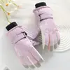 Guantes de Esquí para Mujer, Diseño de Cachorro de Dibujos Animados, Ciclismo al Aire Libre para Estudiantes, A Prueba de Frío, Forrados de Felpa, Engrosados, Compatibles con Pantalla Táctil, Guantes Cálidos de Invierno