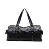 Bolsa de natación y fitness casual moderna y genial, empalme de cuero suave de PU, bolsa para viajes de corta distancia, bandolera de moda para hombres y mujeres, bolsa de almacenamiento para equipaje