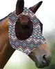 Fábrica en stock y entrega rápida Capucha antimosquitos para caballos Máscara transpirable para caballos Máscara para caballos con varios estampados Suministros ecuestres