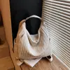 2026 Novo Estilo Simples e Artístico Bolsa Feminina de Lona de Ombro Único, Bolsa Tote Versátil Dobrada para o Trabalho, Bolsa Grande de Ombro