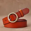 Cinturón de piel auténtica para mujer, estilo retro, con hebilla de pasador, para combinar con todo, de Amazon y eBay.