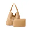Bolsas de palha tecidas à mão para mulheres, bolsas de mão e de ombro casuais da moda, bolsas de axila estilo coreano de grande capacidade para mãe e filha, vendas diretas de fábrica