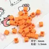 Miçangas Quadradas de Acrílico 6mm Miçangas Quadradas com Furo Grande Miçangas Espaçadoras DIY Artesanal Miçangas Coloridas Materiais Artesanais Atacado