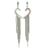 Pendientes colgantes con borlas de estilo retro transfronterizo, con cuentas geométricas talladas, estilo étnico Miao antiguo en oro y plata, joyería al por mayor