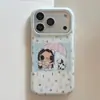 Funda de Teléfono Móvil Cartoon Gilded Colorful Raindrop Little Girl Adecuada para Apple 17Promax Iphone16 Creativa 15 Coreana 14