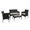 Cadeira de Rattan para Pátio Externo Mesa de Café Quatro Peças Hotel Jardim Terraço Villa Combinação de Cadeiras de Rattan Móveis de Lazer
