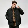 Chaqueta Holgada para Hombre con Cuello Solapa Otoño/Invierno, Abrigo de Plumas Cálido a Prueba de Viento Simple Vintage, Top Versátil Casual de Moda