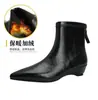 Botines cortos estilo Martin de punta para mujer, nuevo estilo otoño e invierno, cómodos para los pies, tacón grueso de altura media, cierre trasero, botines cortos que estilizan