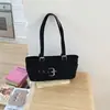Otoño 2026 Nuevo Bolso de Hombro Individual de Moda Casual Versátil Retro con Hebilla de Cuero Escarchado Gran Capacidad