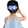 Pinzas para el pelo de flor y mariposa estilo antiguo para niñas, Pasadores de borla Hanfu de alta gama para recogidos en la parte trasera de la cabeza