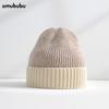 Comercio exterior otoño e invierno sombrero de lana para hombre y mujer sombrero tejido tipo piel de melón sombrero para el frío cálido personalidad coreano simple moda versátil combinación de colores