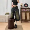 Pantalones cortos de pierna ancha de siete puntos de verano vintage mom's chicken mom JM jeans casuales para hombres y mujeres pantalones rectos holgados