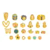 Puzuo Color Fuerte que Conserva Arena Dorada Accesorios DIY Cornucopia Calabaza Grande Negra Agujero Pasante Pulsera Collar Cuentas Wenwan para Mujeres
