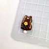 Accesorios de resina de rana de imitación comiendo y jugando, paleta de frutas, pegamento de crema, decoración para funda de teléfono móvil DIY, cuerda para pasador de pelo, flor para zapato