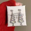 Pendientes de Árbol de Navidad de Diamantes Brillantes Otoño e Invierno para Mujer 2025 Nuevo Estilo Caliente Atmósfera de Lujo Accesible Pendientes de Gama Alta Pendientes