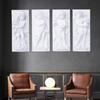 Pintura decorativa nórdica para sala de estar, mural moderno minimalista retro para dormitorio, pintura triple de estilo europeo, pintura colgante de pared para fondo de sofá