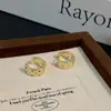 Pendientes de Círculo de Circonita de Socialité Francesa, Pendientes de Gama Alta, Pendientes de Diseño de Nicho, Pendientes Retro Europeos y Americanos, Pendientes