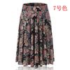 Falda Floral de Seda Helada para Mujeres de Mediana Edad y Mayores, Ropa de Madre, Cintura Elástica, Alta Elasticidad, Falda Plisada de Longitud Media, Cómoda y Elegante