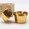 Vaso de papel dorado y plateado para hornear pasteles, vasos de papel para muffins, vasos de papel para pasteles, soporte de papel recubierto para rizar muffins, tamaño grande y mediano, tamaño pequeño.