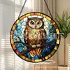 Coruja de Vidro Transfronteiriça Ornamento Colorido para Pendurar Decoração de Vidro para Pendurar em Casa Decoração de Janela Captador de Sol para Jardim