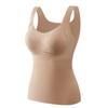 Roupa íntima térmica feminina de Cashmere e Seda sem costura com alças de puxar e bojos, Top base dupla face escovado A2514