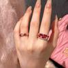 Nuevo Nuevo Anillo de Diamante de Corindón Rojo Burbuja de Granada China Lujo Ligero alta calidad Anillo Joker Libro Rojo