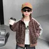 Casaco de Outono para Meninos 2026 Novo Estilo Coreano Lindo Menino Roupas de Outono Estampa de Leopardo Top Criança de Três Anos Travesso Lindo Roupas Infantis Pequenas