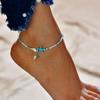 Moda transfronteiriça praia vento tartaruga estrela do mar pulseira mulheres boêmia miçangas concha pérola turquesa tornozeleira infantil