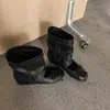 [En Stock] Botas de Mujer Otoño 2026 con Lazo, Botines de Punta Redonda, Versátiles con Faldas, Botas de Tacón Grueso, Sandalias de Ballet