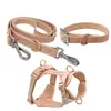 Novo colete pet cinta peitoral conjunto de 3 peças anti-quebra anti-rasgo cães grandes, médios e pequenos corda coleira de cachorro