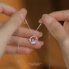 Collar Colgante Original de Plata de Ley S925 Estrella y Luna Príncipe para Mujer, Elegante y Versátil, Cadena Clavicular Iridiscente con un Toque de Alta Gama