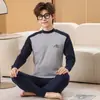 Conjunto de roupa íntima infantil Meninos Crianças médias e grandes roupas de outono terno de calça comprida adolescentes suéter de algodão suéter suéter terno de calça