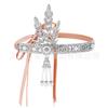 1920 The Great Gatsby Lady Saia Acessórios Folhas Pérola Dupla Fileira Strass Halloween Bola Tiara