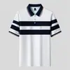 Nova Camisa Polo de Manga Curta do Explorador, Camiseta Casual Masculina Slim Fit, Top de Verão, Camiseta Listrada Casual Masculina com Gola