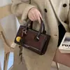 Bolsa Pequena para Mulheres, Nova Bolsa Quadrada Pequena de Camurça de Alto Padrão com Retalhos Retro, Bolsa Transversal Versátil com Textura Fashion