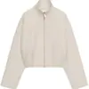 Roupas femininas europeias e americanas transfronteiriças, populares no AliExpress, jaqueta bomber casual de moda estilo francês com gola alta