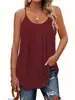 Nuevo Top de Tirantes de Verano para Mujer 2025 Transfronterizo Amazon con Tirantes Finos Plisados, Top Holgado Casual al por Mayor