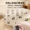 Juego de 4 piezas de Sábana Desechable con Estampado de Panda, Funda de Edredón, Funda de Almohada, Funda de Colcha para Viaje, Doble o Individual, Anti-Suciedad, Engrosado, Uso en Hotel
