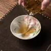 Caneca grande de cerâmica em formato de borboleta de alto valor estético da Miyan, xícara de chá de orquídea pintada à mão, recipiente para chá, xícara para degustação de chá, conjunto de chá
