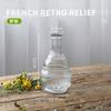 Minijarrón de cristal con relieve vintage de estilo francés, transparente, hidropónico, para escritorio, decoración.