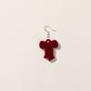 Terciopelo rojo vino de estilo francés de alta sensación de frío tridimensional con lazo colgante, accesorios de bricolaje, tocado, accesorios para el cabello, material colgante al por mayor