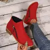 Nuevos estilos de zapatos para mujer para tiendas en línea independientes: botas de mujer de talla grande con tacón grueso, botas Martin de gamuza, botines de tacón bajo con cremalleras laterales