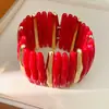 Pulsera de Cuerda Elástica con Empalme Degradado de Acrílico, Pulsera de Lujo Ligero de Nicho de Gama Alta, Accesorio de Mano con Personalidad y Temperamento Estilo Europeo y Americano