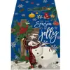 Caminho de Mesa de Natal Festa na Cozinha Mesa de Jantar Guirlanda de Árvore de Natal Boneco de Neve Sinos Rena Papai Noel Decoração de Caminho de Mesa de Natal