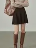 Falda de punto de cintura alta para mujer, nueva colección otoño 2026, de nicho y versátil, falda corta acampanada que estiliza y elegante