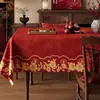 Toalha de Mesa Festiva Vermelha Impermeável à Prova de Óleo Lavável Resistente ao Calor Capa de Mesa 2026 Novo Modelo Atmosfera de Ano Novo Pano para Mesa de Café
